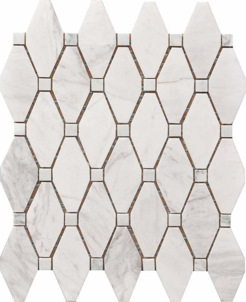 Calacatta Large Rhombus Mosaic Tile