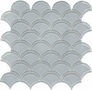 Glass Mosaic Tile Scallop Tender Gray