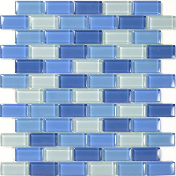 Glass Mosaic Tile South Pacific Blend 1 x 2