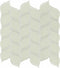 Glass Mosaic Tile Floral Leaf Creamy