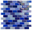 Glass Pool Tile Shimmer Blue 1x2
