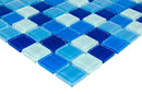 Glass Mosaic Tile Backsplash Blue Sky Blend 1x1