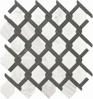 Marble Mosaic Tile knitting Black & White