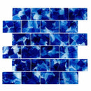 Liquid Glass Mosaic Tile Navy 2 x 3