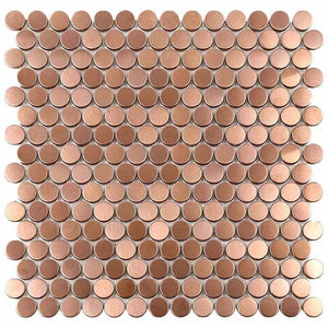 Stainless Steel Tile Penny Round Rose Gold