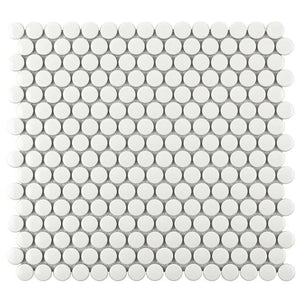 Penny Round Ceramic Tile Glossy White