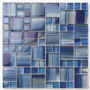 Glass Mosaic Tile Current Deep Blue