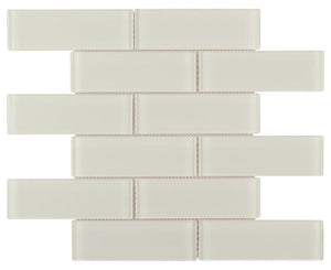 Glass Subway Tile Creamy 2x6