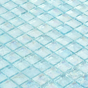 Iridescent Pool Glass Tile Aqua 1x1