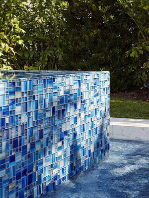 Glass Mosaic Tile Aquarella Blue