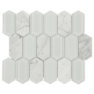 Glass Stone Mosaic Tile Picket Carrara