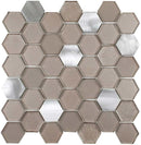 Glass Metal Mosaic Tile Hexagon Bronze