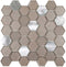 Glass Metal Mosaic Tile Hexagon Bronze