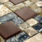 Crackled Glass Mosaic Tile French Pattern Maple