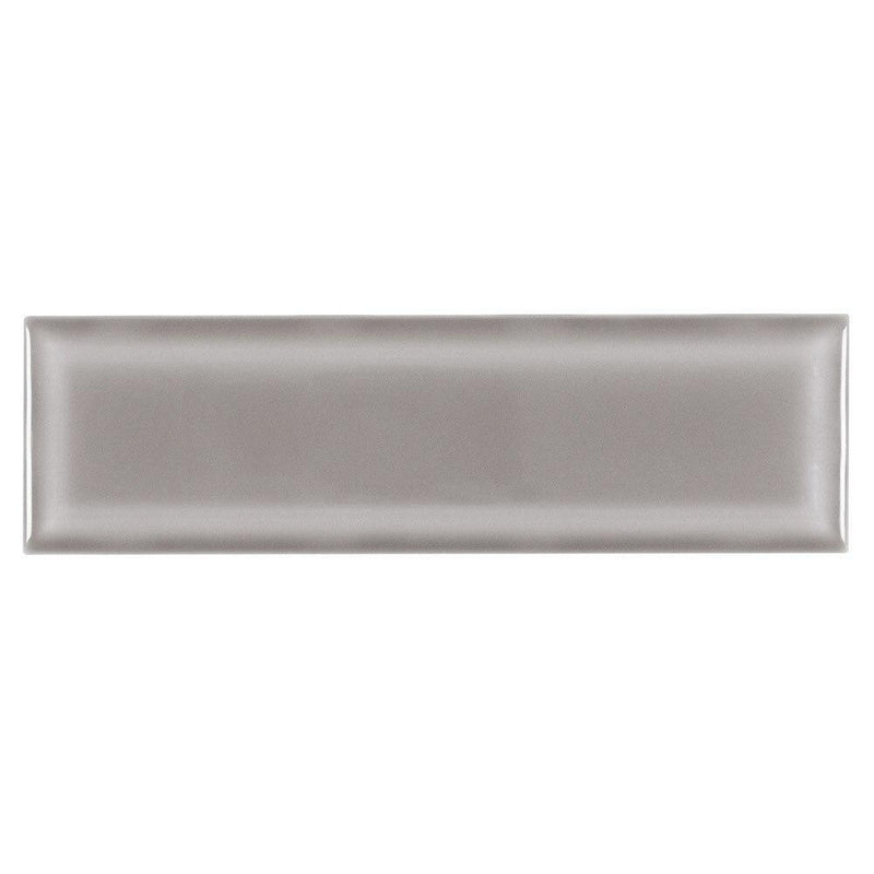 Subway Ceramic Tile Gray Beveled 3 x 10