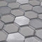 Glass Metal Mosaic Tile Hexagon Grey