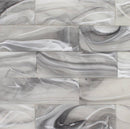 Glass Subway Tile Swirl Gray 3 x 9