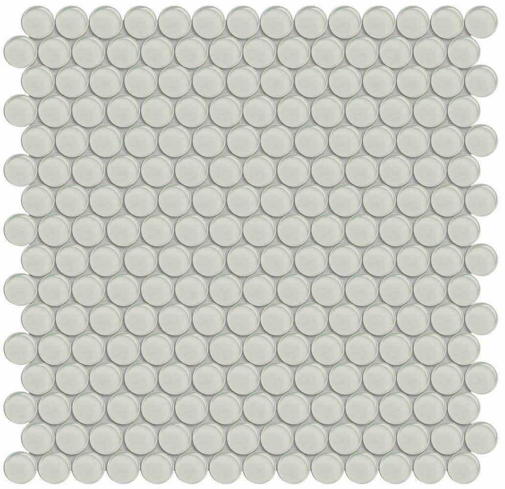 Glass Mosaic Tile Penny Round Creamy
