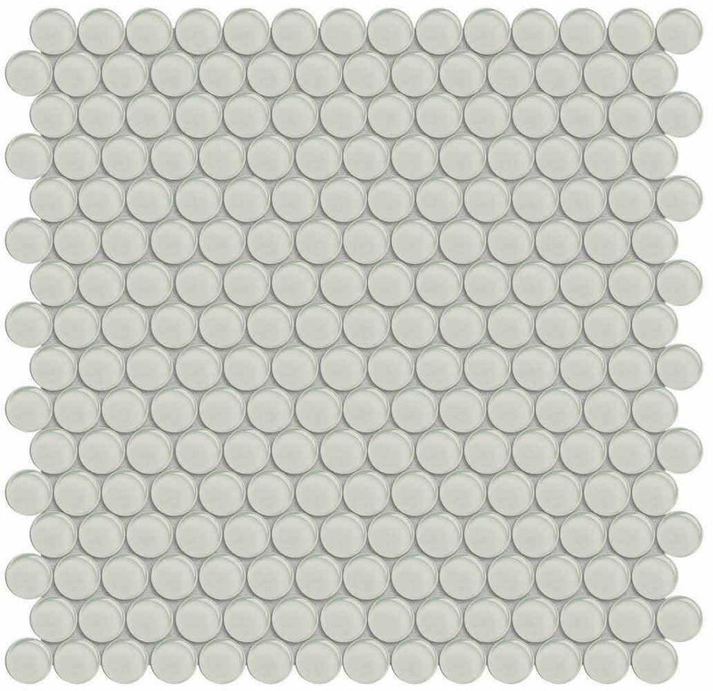Glass Mosaic Tile Penny Round Creamy