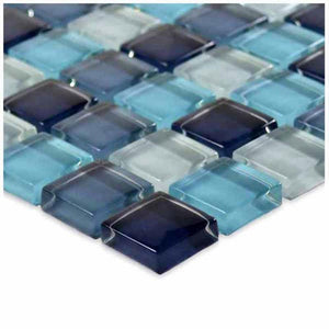Glass Mosaic Tile Aquamarine Blend 1 x 1