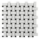 Basket Weave Black White Porcelain Mosaic Tile