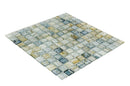 Clear Glass Mosaic Tile Stained Antique Blue 12x12