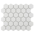 Hexagon Porcelain Mosaic Tile White 2 x 2