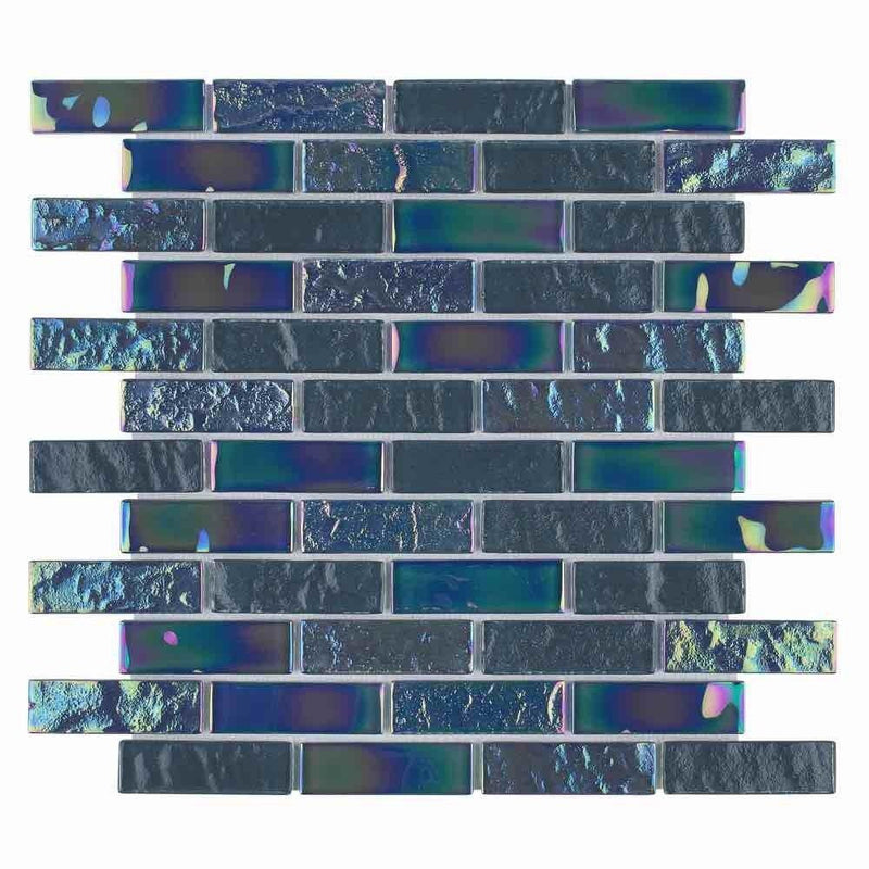 Iridescent Glass Tile Summer Gray 1 x 3