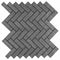 Herringbone Mosaic Tile Lava Silver 1x3