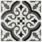 Vintage Patterned Tile Black and White 6 x 6