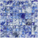 Pool Glass Tile Pattern Deep Ocean Blue