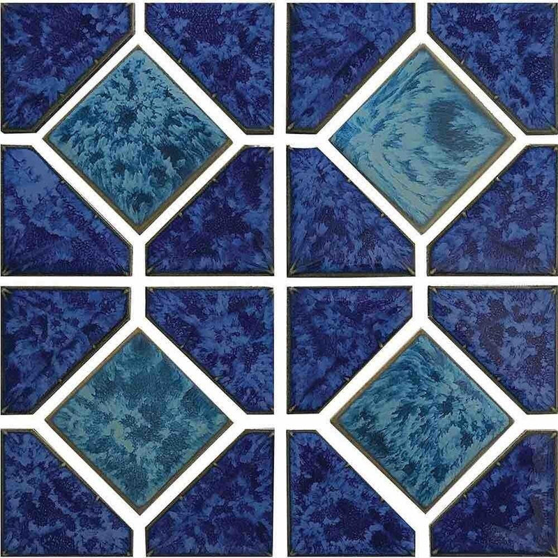 Pool Mosaic Tile Reflection Caribbean Blue