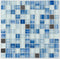 Glass Mosaic Tile Stainless Steel Blend Blue