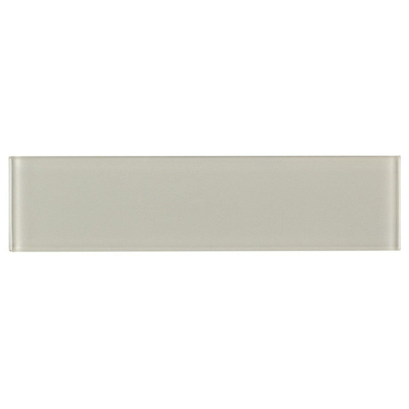 Glass Subway Tile White Moderne 3x12