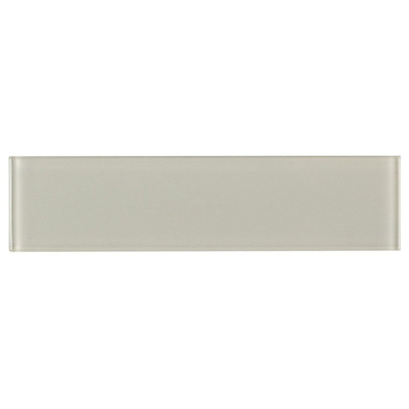 Glass Subway Tile White Moderne 3x12