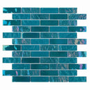 Iridescent Glass Tile Summer Turquoise 1 x 3