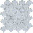 Glass Mosaic Tile Scallop Soft Blue