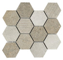 Hexagon Limestone Mosaic Tile Grey