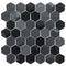 Glass Mosaic Tile Hexagon Black