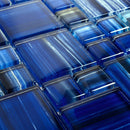 Glass Mosaic Tile Royal Blue Pattern