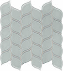 Glass Mosaic Tile Floral Leaf Tender Gray