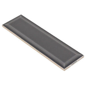 Subway Ceramic Tile Charcoal Beveled 3 x 10