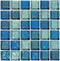 Iridescent Clear Glass Pool Tile Aqua Blend 1 x 1