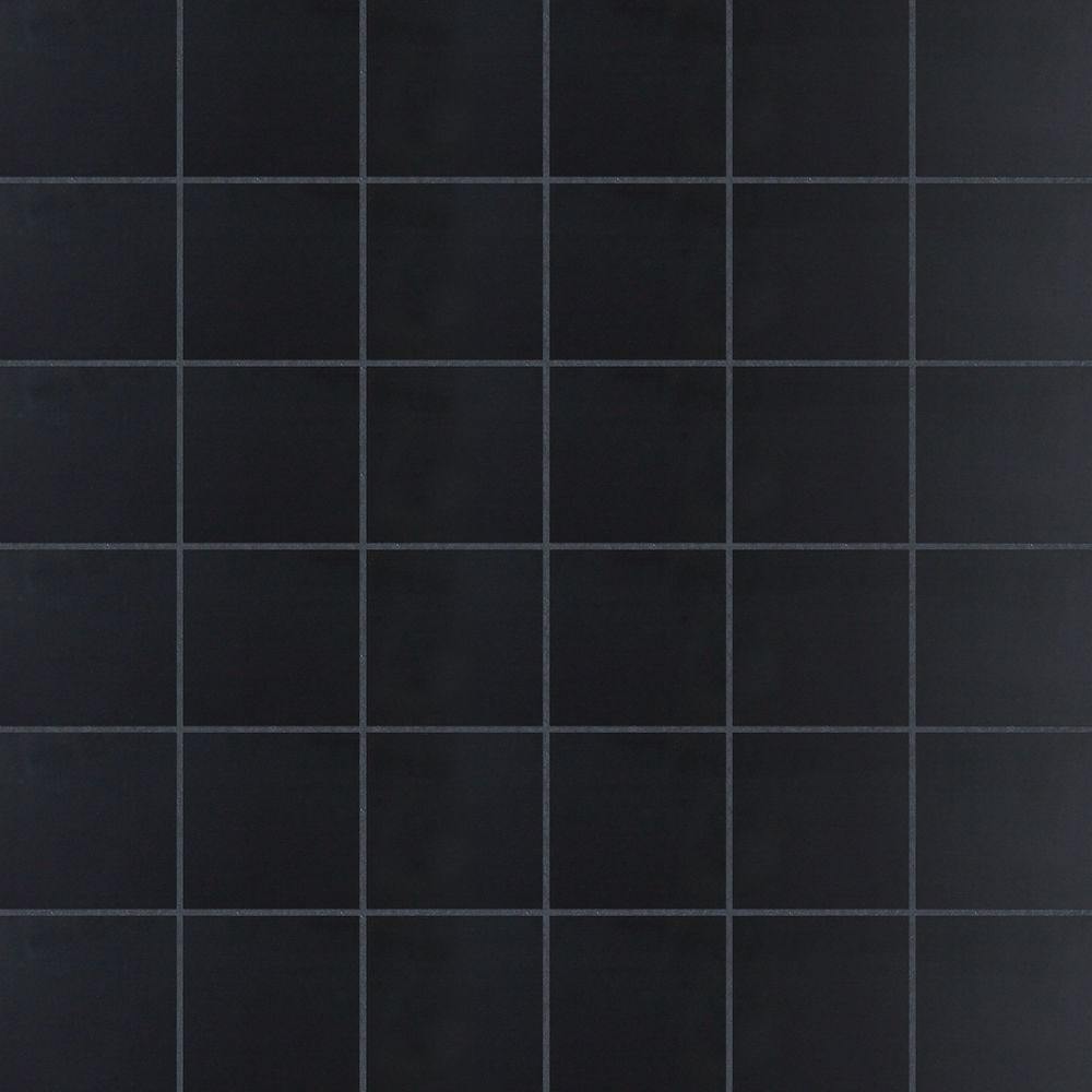 Black Porcelain Mosaic Tile Honed Finish 2x2