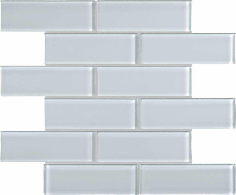 Glass Subway Tile Soft Blue 2 x 6