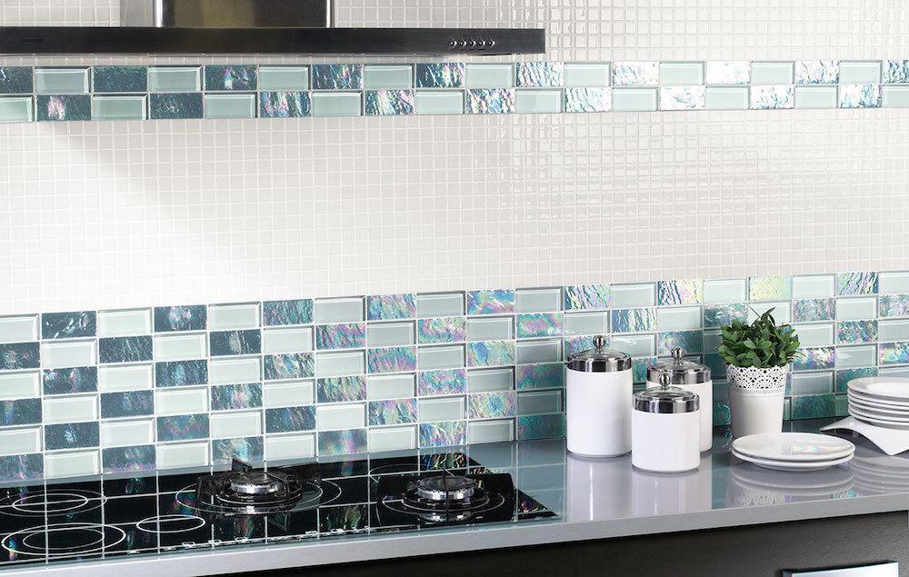 Glass Tile Recycled Solid White