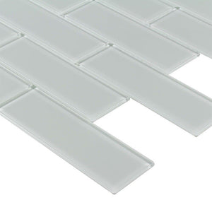 Glass Subway Tile Metropole White 2x6