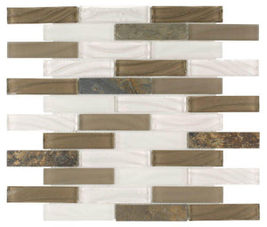 Contemporary Glass Stone Tile Brown