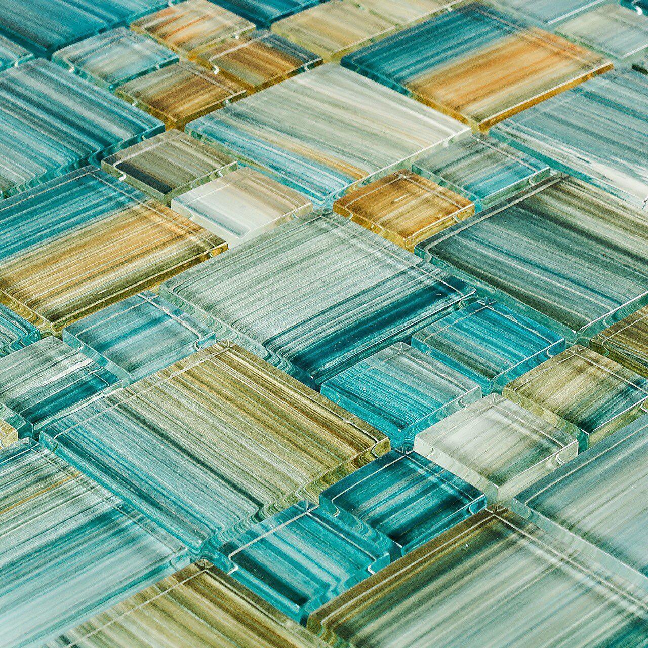 Glass Mosaic Tile Aquarella Aqua Mix