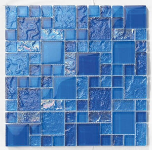 Glass Pool Mosaic Tile Bahamas Blend